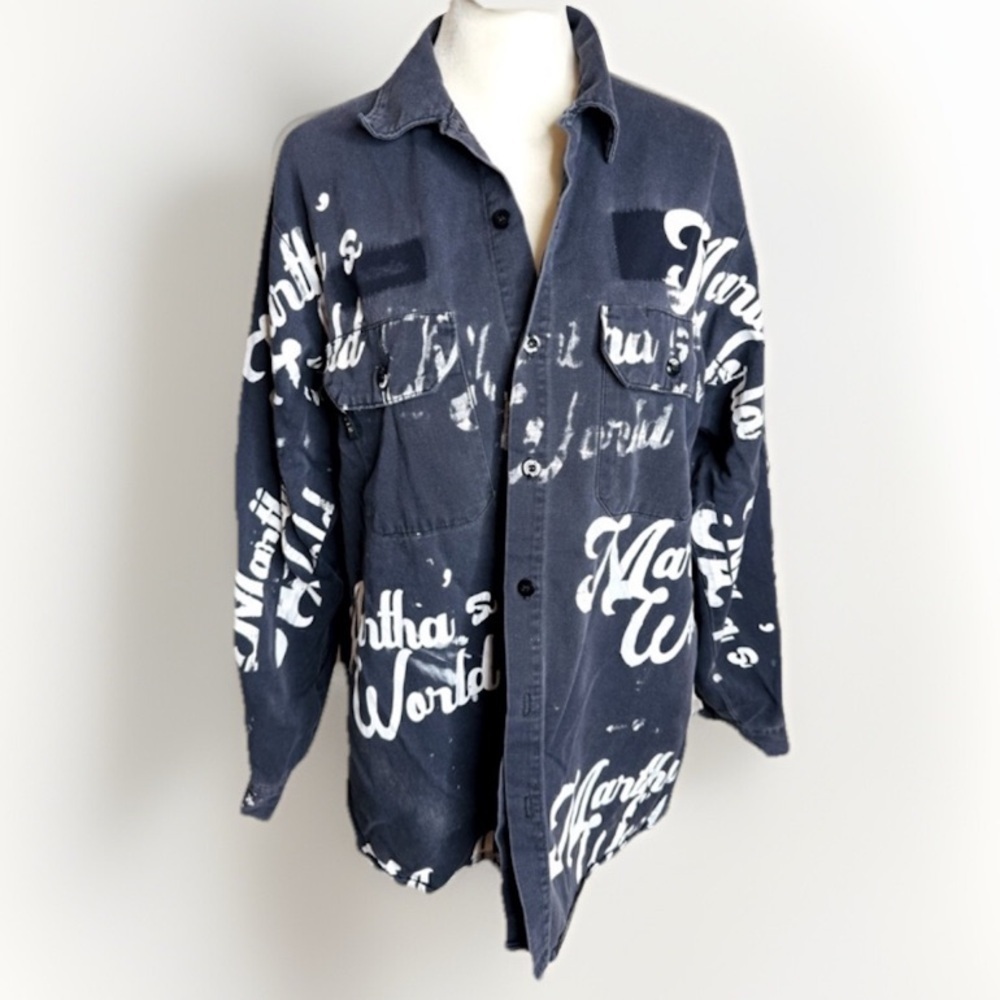 Custom Martha's‎ World Black & White Graphic Jacket | Medium